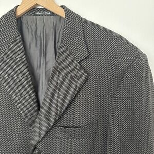 Pal Zileri Black Sport Coat Blazer 100% Wool Academia Vintage Preppy 56L US Size